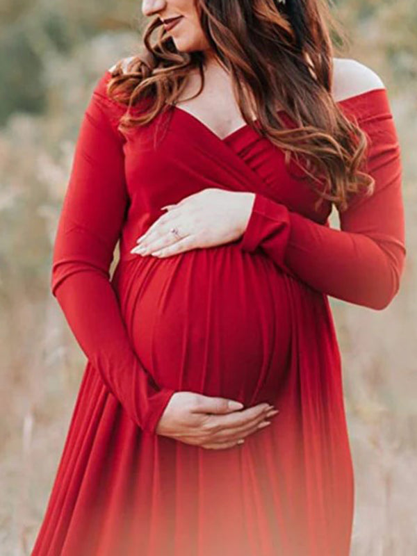 Beaumama robes photo longue grossesse élégant baby shower enceinte shooting queue fluide femme enceinte