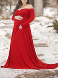 Beaumama robes photo longue grossesse élégant baby shower soirée enceinte shooting queue fluide trapèze femme enceinte