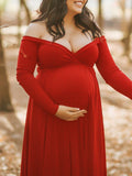 Beaumama robes photo longue grossesse élégant baby shower soirée enceinte shooting queue fluide trapèze femme enceinte