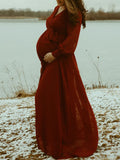 Beaumama robes photo longue grossesse élégant baby shower ceinture fendu le côté femme enceinte