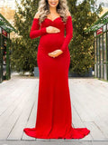 Beaumama robes photo longue grossesse élégant baby shower soirée enceinte shooting moulante sirene queue femme enceinte