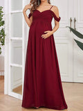 Beaumama robes longue grossesse élégant soirée mariée plissé fluide queue femme enceinte