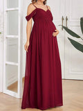 Beaumama robes longue grossesse élégant soirée mariée plissé fluide queue femme enceinte