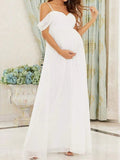 Beaumama robes longue grossesse élégant soirée mariée plissé fluide queue femme enceinte