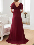 Beaumama robes longue grossesse élégant soirée mariée volants plissé fluide queue femme enceinte