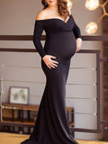 Beaumama robes photo longue grossesse élégant baby shower soirée enceinte shooting moulante sirene queue femme enceinte