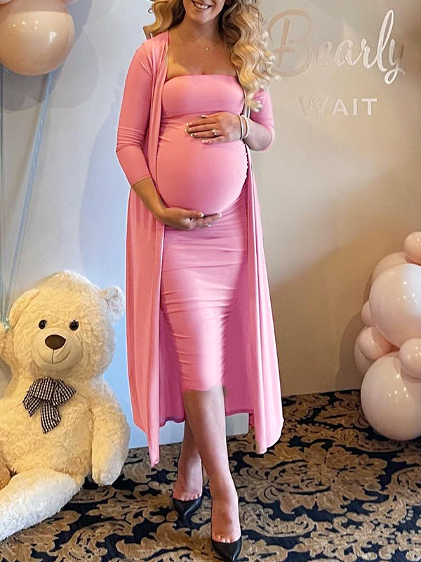 Beaumama robes vetement de grossesse body mi-longue maternité moulante  tenue femme enceinte – beaumama