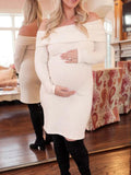 Beaumama robes courte grossesse élégant casual baby shower volants moulante femme enceinte