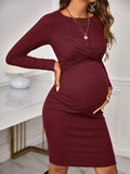 Beaumama robes décontracté courte grossesse élégant casual mœud moulante femme enceinte