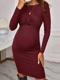 Beaumama robes décontracté courte grossesse élégant casual mœud moulante femme enceinte