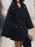 Beaumama manteau en laine grossesse élégant casual double boutonnage manteau d'hiver femme enceinte cape