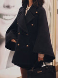 Beaumama manteau en laine grossesse élégant casual double boutonnage manteau d'hiver femme enceinte cape