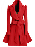 Beaumama manteau en laine grossesse Élégant nœud papillon ceinture hiver col revers femme enceinte