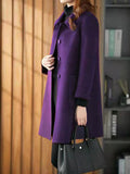 Beaumama manteau en laine grossesse classe vintage poches boutonnage manteau d'hiver femme enceinte cape