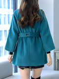 Beaumama manteau en laine grossesse classe vintage ceinture double boutonnage manteau d'hiver femme enceinte cape