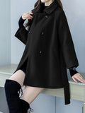 Beaumama manteau en laine grossesse classe vintage ceinture double boutonnage manteau d'hiver femme enceinte cape