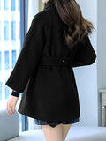Beaumama manteau en laine grossesse classe vintage ceinture double boutonnage manteau d'hiver femme enceinte cape