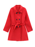 Beaumama manteau en laine grossesse classe vintage ceinture double boutonnage manteau d'hiver femme enceinte cape