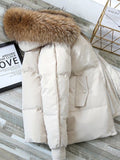 Beaumama parka grossesse capuche fermeture éclair col fausse fourrure poches hiver femme enceinte