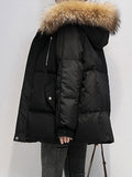Beaumama parka grossesse capuche fermeture éclair col fausse fourrure poches hiver femme enceinte