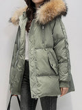 Beaumama parka grossesse capuche fermeture éclair col fausse fourrure poches hiver femme enceinte