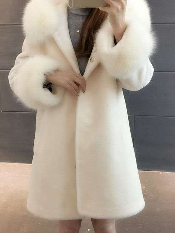 Beaumama manteau fausse fourrure grossesse casual élégant poilu trapèze manteau d'hiver femme enceinte
