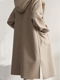 Beaumama manteau en laine grossesse Élégant poches capuche femme enceinte