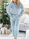 Beaumama sweatshirts grossesse pantalons élégant casual maison poilu zippé costume deux pièces femme enceinte