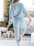 Beaumama sweatshirts grossesse pantalons élégant casual maison poilu zippé costume deux pièces femme enceinte