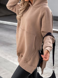 Beaumama sweatshirts grossesse Élégant fendu le côté poches femme enceinte