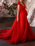 Beaumama robes longue grossesse élégant soirée enceinte shooting baby shower tulle nœud papillon queue femme enceinte