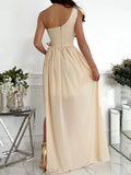 Beaumama robes longue grossese soirée fendu le côté volants asymétrique femme enceinte
