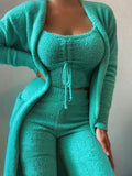 Beaumama grossesse pyjama en velours pour femmes ensemble 3 pièces tenue de maison polaire chaude et douce automne hiver