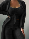 Beaumama grossesse pyjama en velours pour femmes ensemble 3 pièces tenue de maison polaire chaude et douce automne hiver