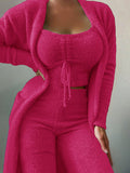 Beaumama grossesse pyjama en velours pour femmes ensemble 3 pièces tenue de maison polaire chaude et douce automne hiver