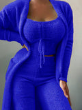 Beaumama grossesse pyjama en velours pour femmes ensemble 3 pièces tenue de maison polaire chaude et douce automne hiver