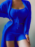 Beaumama grossesse ensembles de salon fuzzy 3 pièces pour femmes ensemble de pyjama cardigan cordon chaud pelucheux polaire confortable en tricot