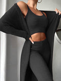 Beaumama ensembles pyjama grossesse casual style maison v-cou 3 pièces poilu femme enceinte