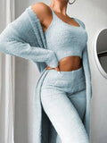 Beaumama ensembles pyjama grossesse casual style maison v-cou 3 pièces poilu femme enceinte