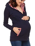 Beaumama sweatshirt allaitement grossesse rayé poches ceinture capuche manches longues femme enceinte