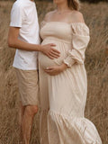 Beaumama robes photo longue grossesse élégant baby shower enceinte shooting volants fluide femme enceinte