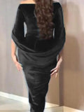 Beaumama robes longue grossesse élégant soirée cocktail fendu le côté plissé moulante femme enceinte