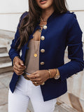 Beaumama blazer boutonnage col cheminée élégant femme veste officier