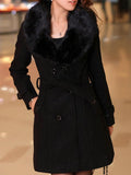Beaumama manteau en laine grossesse ceinture col fausse fourrure double boutonnage peplum oversized mode femme enceinte