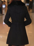 Beaumama manteau en laine grossesse ceinture col fausse fourrure double boutonnage peplum oversized mode femme enceinte
