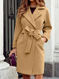 Beaumama manteau en laine grossesse casual élégant ceinture poches manteau d'hiver femme enceinte