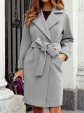 Beaumama manteau en laine grossesse casual élégant ceinture poches manteau d'hiver femme enceinte