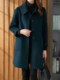 Beaumama manteau en laine grossesse classe vintage poches boutonnage manteau d'hiver femme enceinte cape