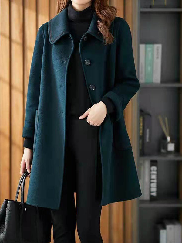 Beaumama manteau en laine grossesse classe vintage poches boutonnage manteau d'hiver femme enceinte cape