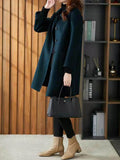 Beaumama manteau en laine grossesse classe vintage poches boutonnage manteau d'hiver femme enceinte cape
